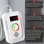 Natural Gas & Carbon Monoxide Detector - Plug-in CO Sensor with LED Digital Display for Home Safety & Leak Detection