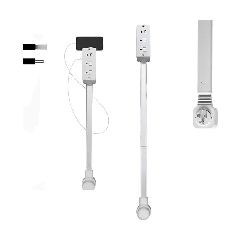 Power Socket Expander | Adjustable 180-Degree Rotating Base with USB-A, USB-C Ports & AC Outlets for Home or Office Use