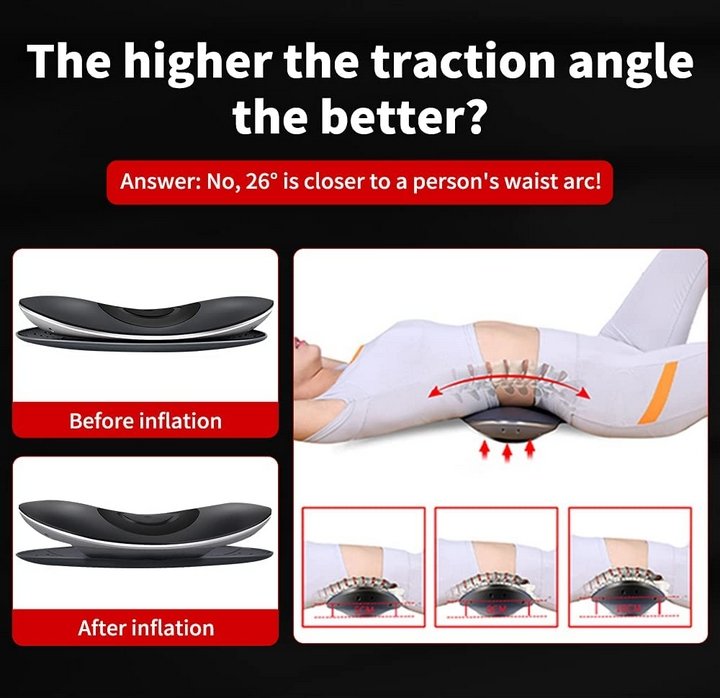 Electric Lumbar Traction Device for Back Pain Relief and Spinal Alignment Therapy at Home