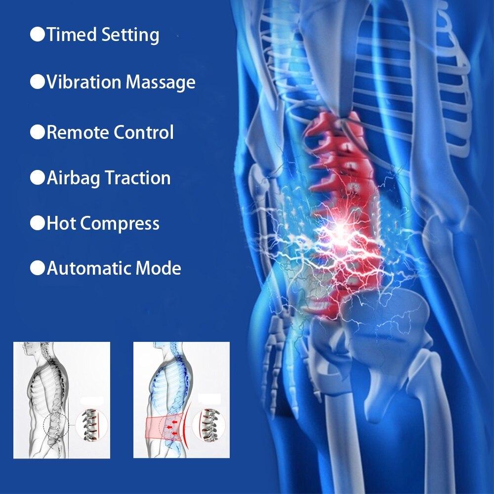 Electric Lumbar Traction Device for Back Pain Relief and Spinal Alignment Therapy at Home