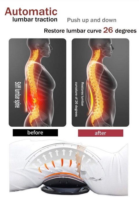 Electric Lumbar Traction Device for Back Pain Relief and Spinal Alignment Therapy at Home