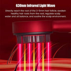 Electric scalp massager with red light therapy for hair care, promoting relaxation, and scalp health while enhancing hair growth