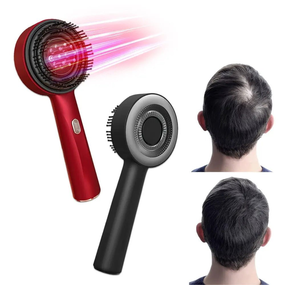 Electric scalp massager with red light therapy for hair care, promoting relaxation, and scalp health while enhancing hair growth