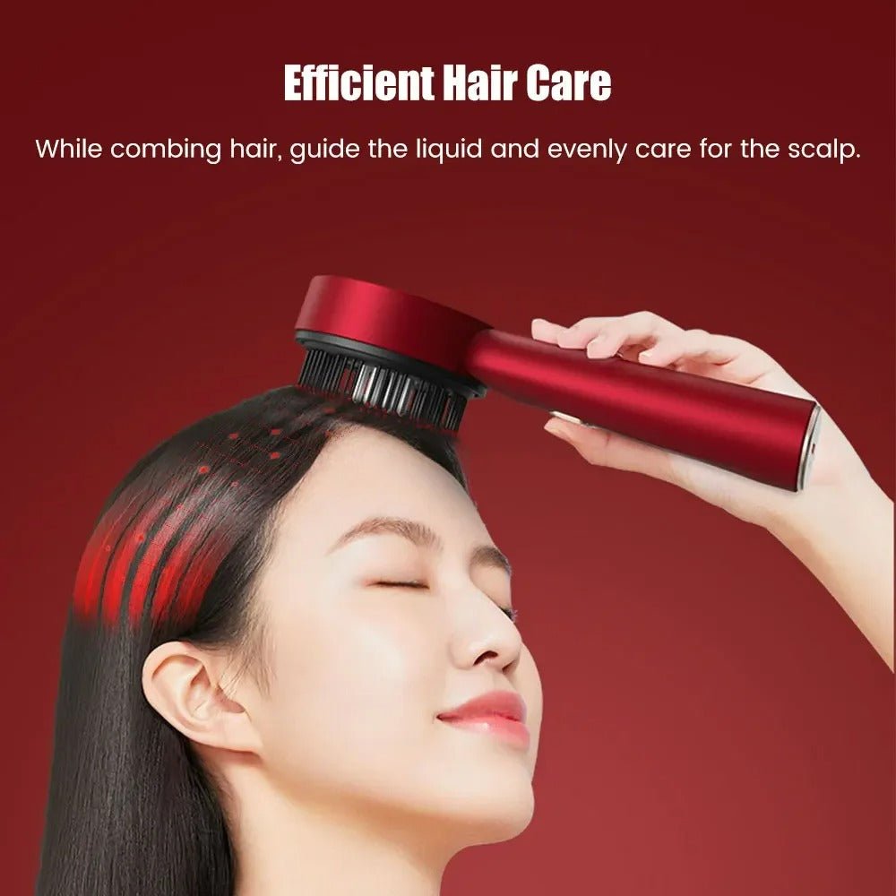 Electric scalp massager with red light therapy for hair care, promoting relaxation, and scalp health while enhancing hair growth