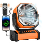 Rechargeable Camping Fan | 270° Rotation, LED Light & Portable Design for Outdoor Activities and Indoor Use