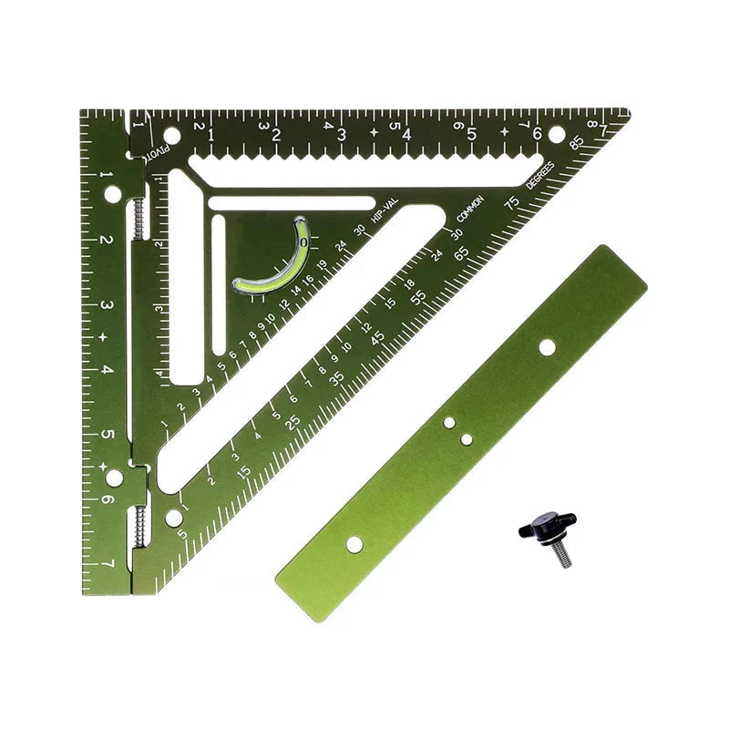 Innovative Rafter Square Tool | Durable Aerospace Aluminum, Smart Bubble Level & Fast Repetitive Markings for Carpenters and Metal Workers