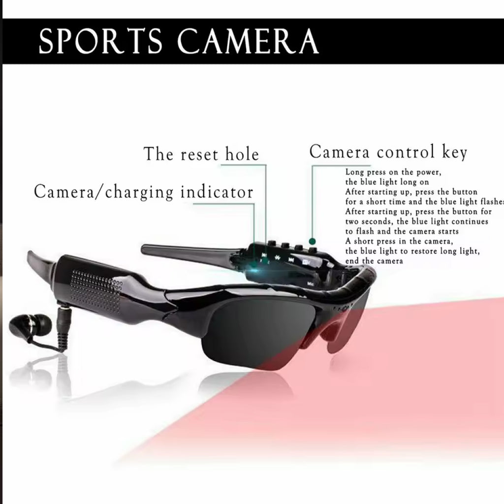 Camera Glasses | 1080P Video  – Stylish Polarized Lenses | Discreet Video Recording Eyewear for Surveillance
