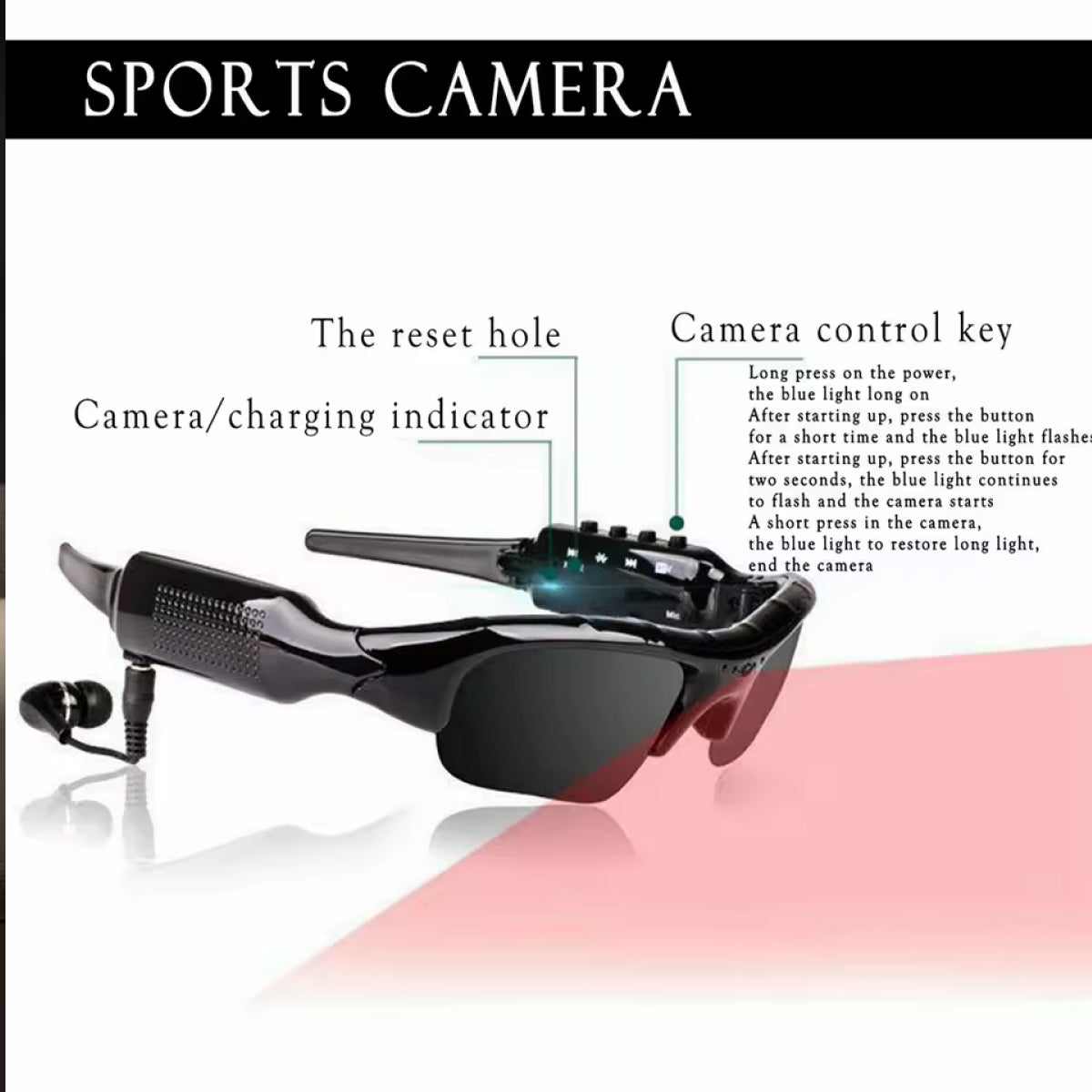 Camera Glasses | 1080P Video  – Stylish Polarized Lenses | Discreet Video Recording Eyewear for Surveillance