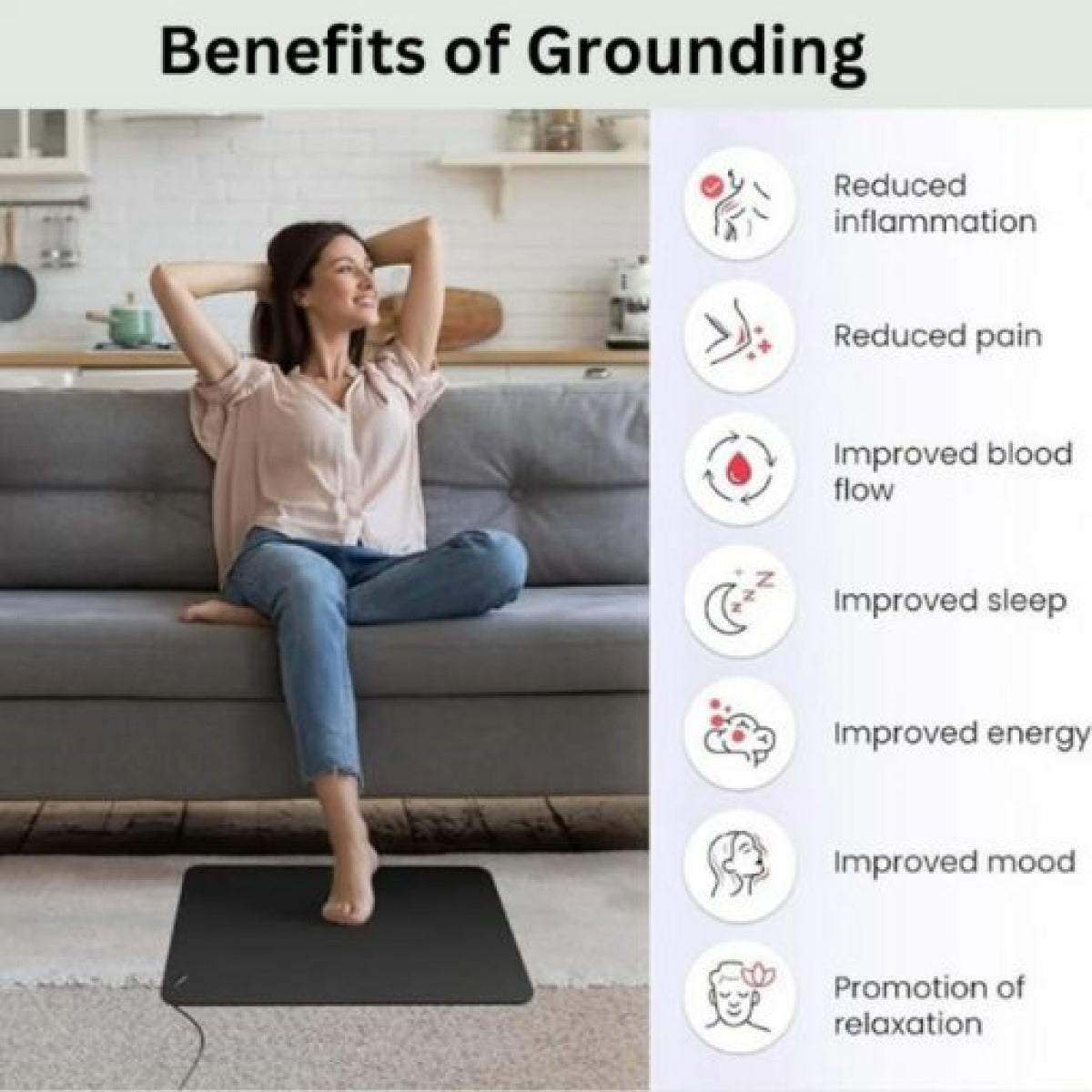Grounding Mat – Relaxation & Earthing Mat – Ideal for Yoga & Work Spaces