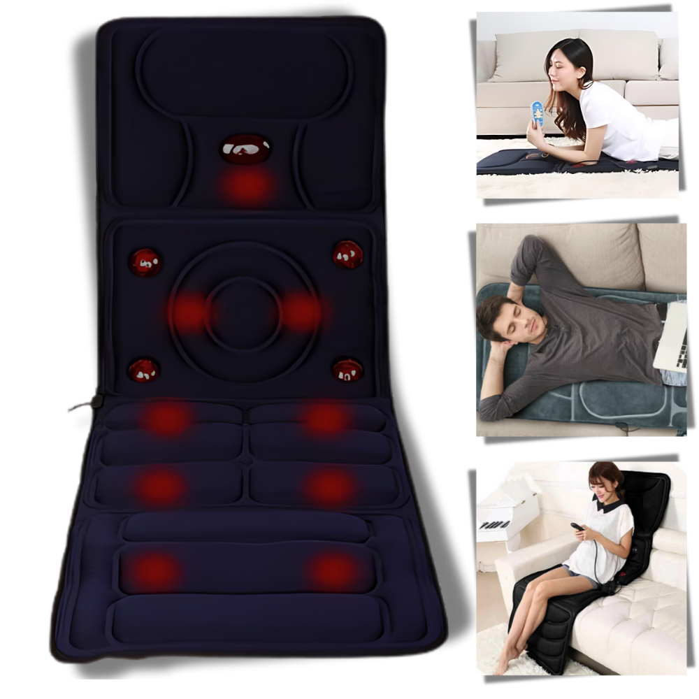 Heated Full Body Massage Pad | Vibration Back Massage Mat - Pain Relief – Soothing Therapy