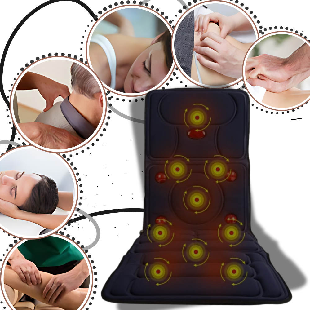 Heated Full Body Massage Pad | Vibration Back Massage Mat - Pain Relief – Soothing Therapy