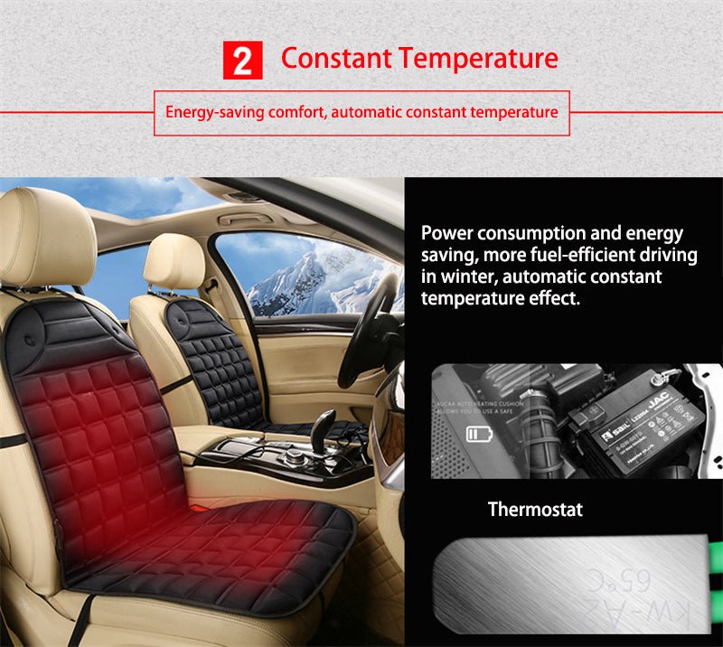 Heated Car Seat Cushion | Intelligent Temperature Control, Anti-Skid & Cozy Plush Fabric for Winter Driving