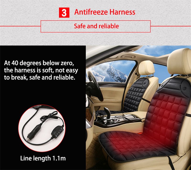 Heated Car Seat Cushion | Intelligent Temperature Control, Anti-Skid & Cozy Plush Fabric for Winter Driving