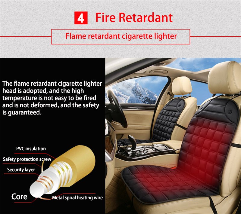 Heated Car Seat Cushion | Intelligent Temperature Control, Anti-Skid & Cozy Plush Fabric for Winter Driving