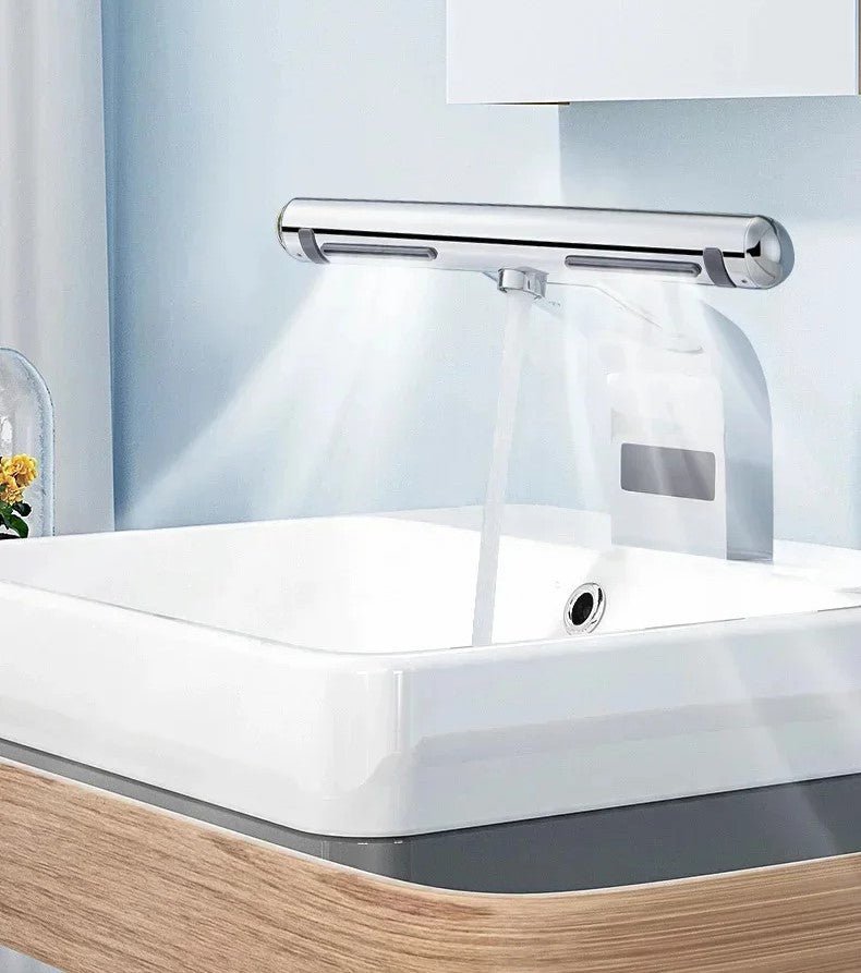 High-Speed Automatic Hand Dryer & Sensor Faucet - 220V 1150W Jet Air Hot/Cold Tap for Commercial Bathroom & Hotel Use