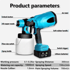High Pressure Battery Operated Spray Painter - Ideal Home Sprayers for Decks
