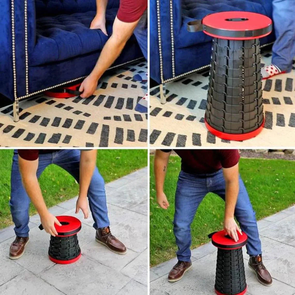 Collapsible Camping Stool - Portable Folding Stool for Outdoor Activities, Hiking, Fishing, and Travel