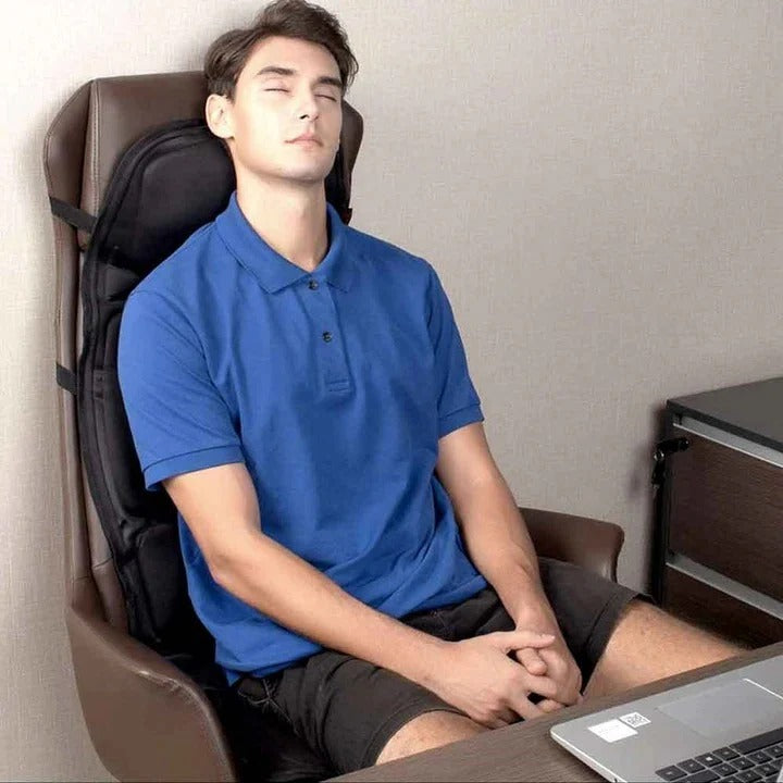 8-Mode Heated Massage Chair Pad | Customizable Relief for Back, Neck & Shoulders at Home or in Car