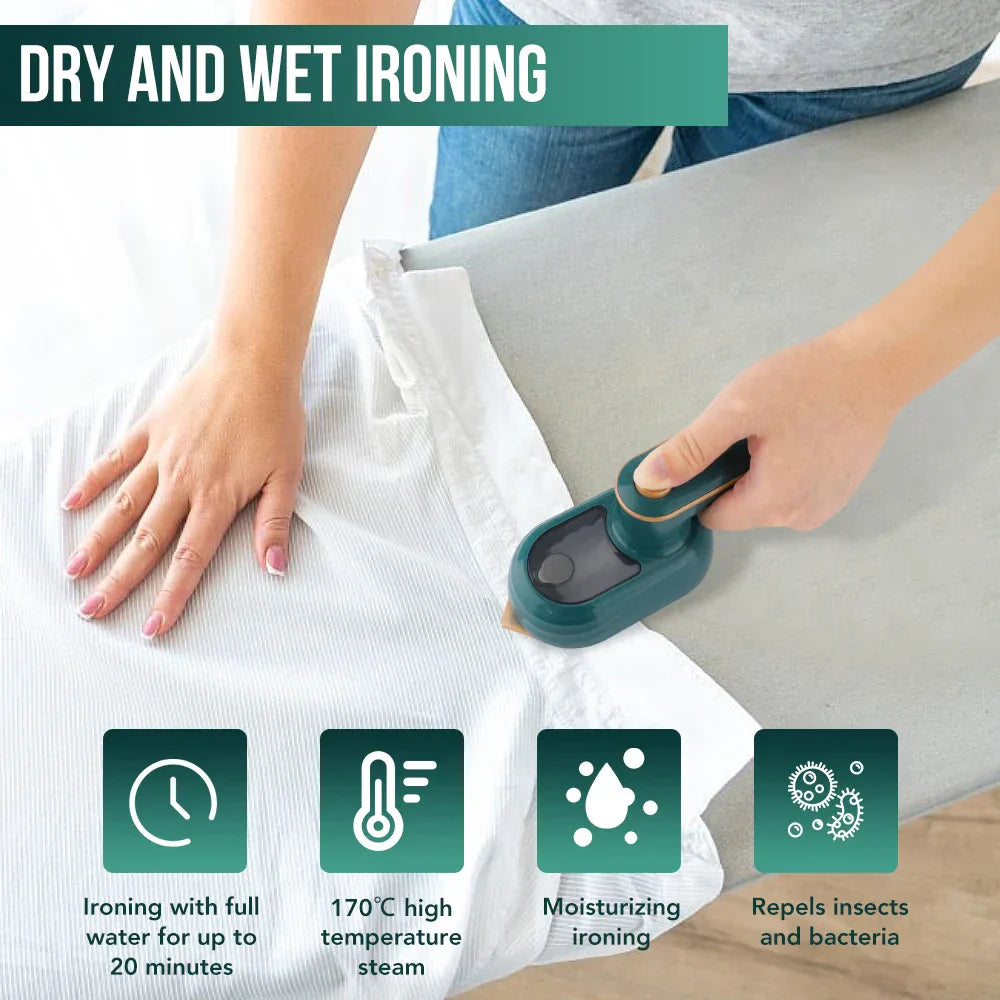 Mini Portable Travel Steam Iron | Fast-Heating, Lightweight & Ideal for Quick Wrinkle Removal at Home or on the Go