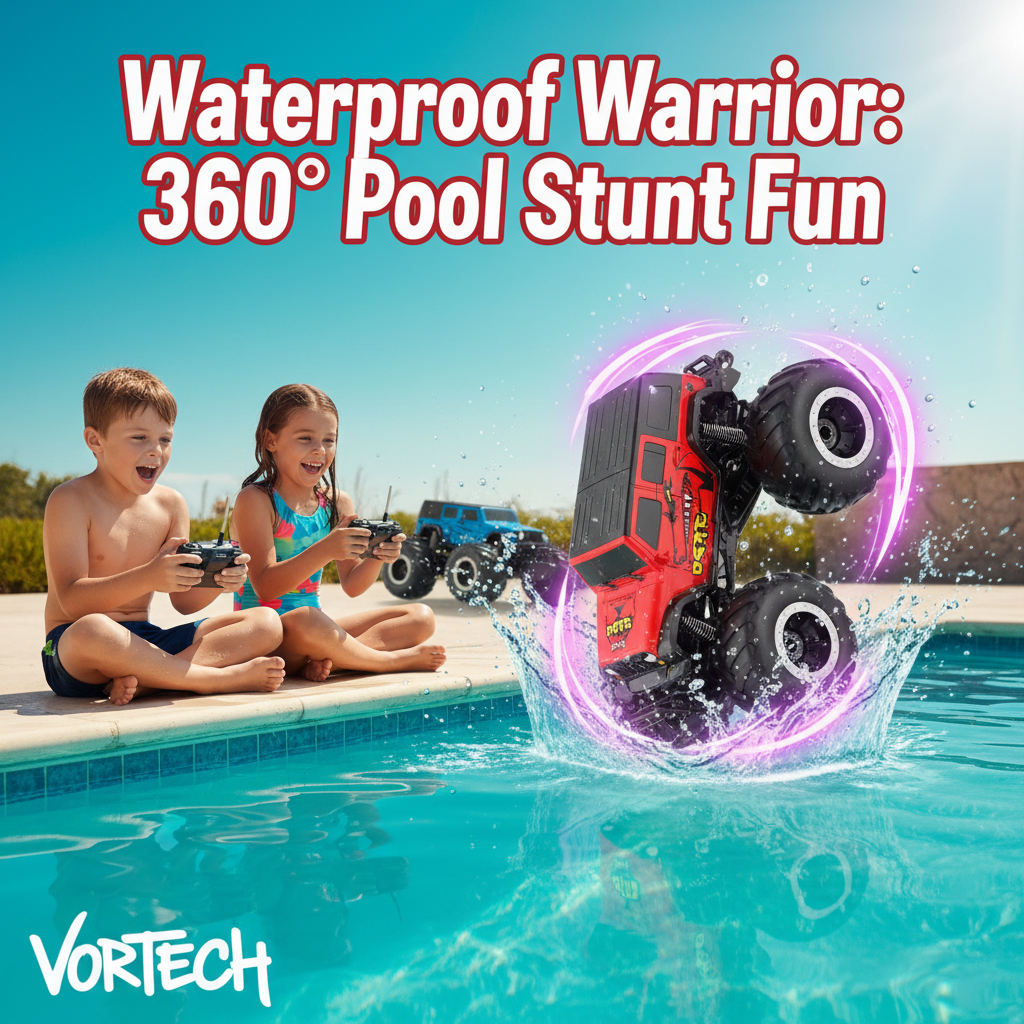 Large Rechargeable Remote Control Monster Truck | 4WD All-Terrain Amphibious Car | Water & Land Stunt Vehicle