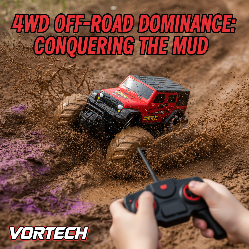 Large Rechargeable Remote Control Monster Truck | 4WD All-Terrain Amphibious Car | Water & Land Stunt Vehicle