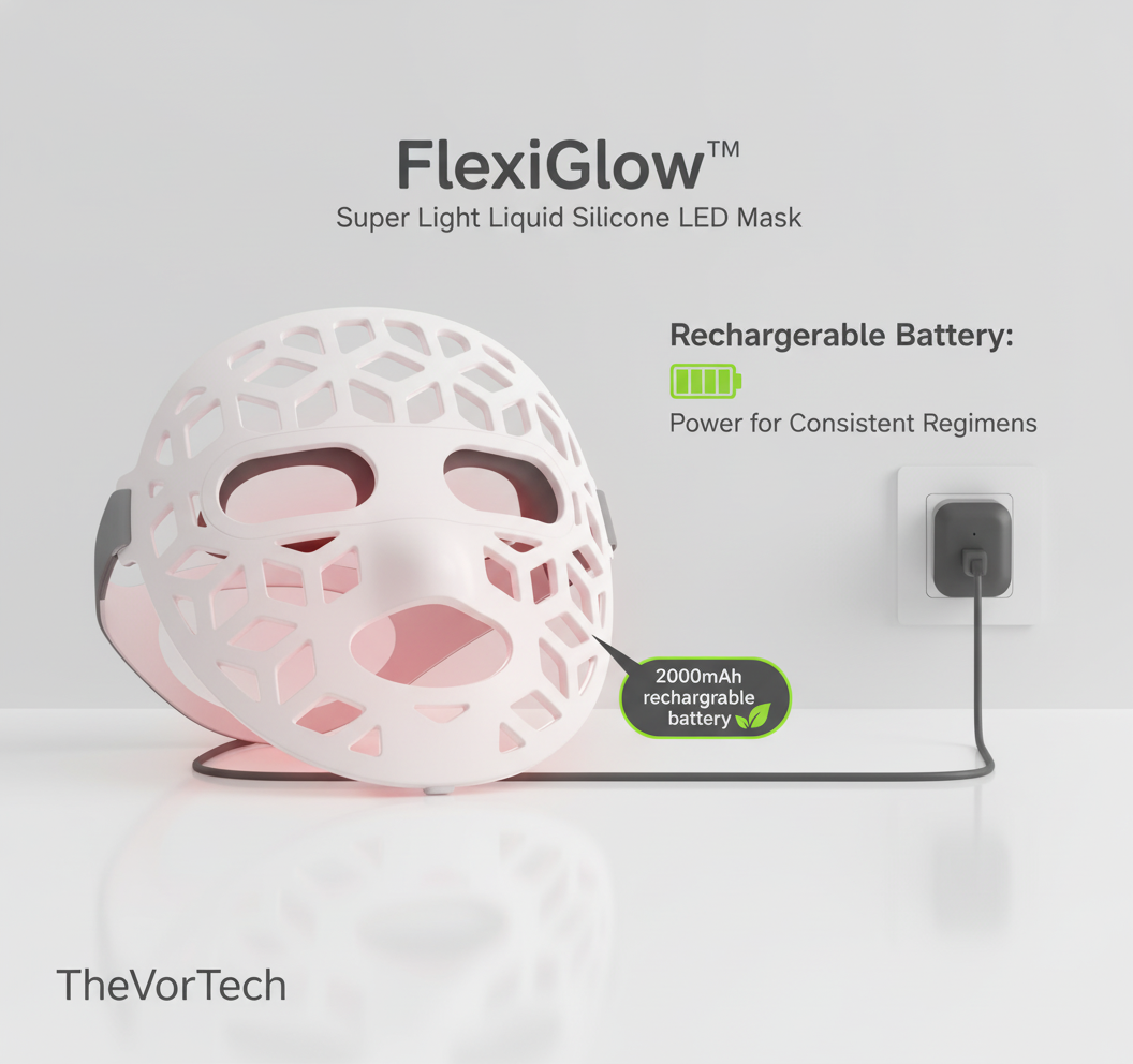 Silicone LED Light Therapy Mask Full Face | Flexible Soft-Fit Design