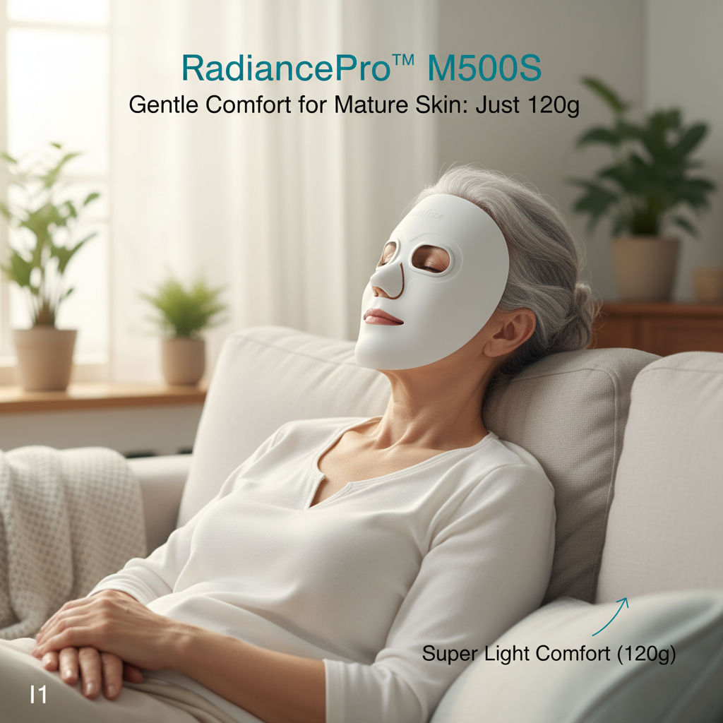 Ultra-Light 120g LED Phototherapy Mask | Deep Wrinkle Support for Aging Skin & Elderly Users