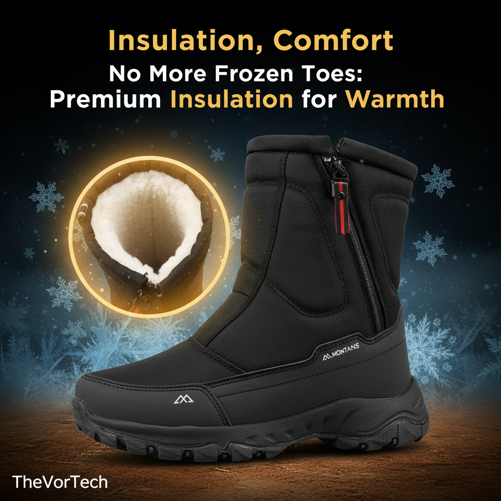 Men's Waterproof Insulated Snow Boots | Comfortable, Warm & Ideal for Outdoor Winter Activities