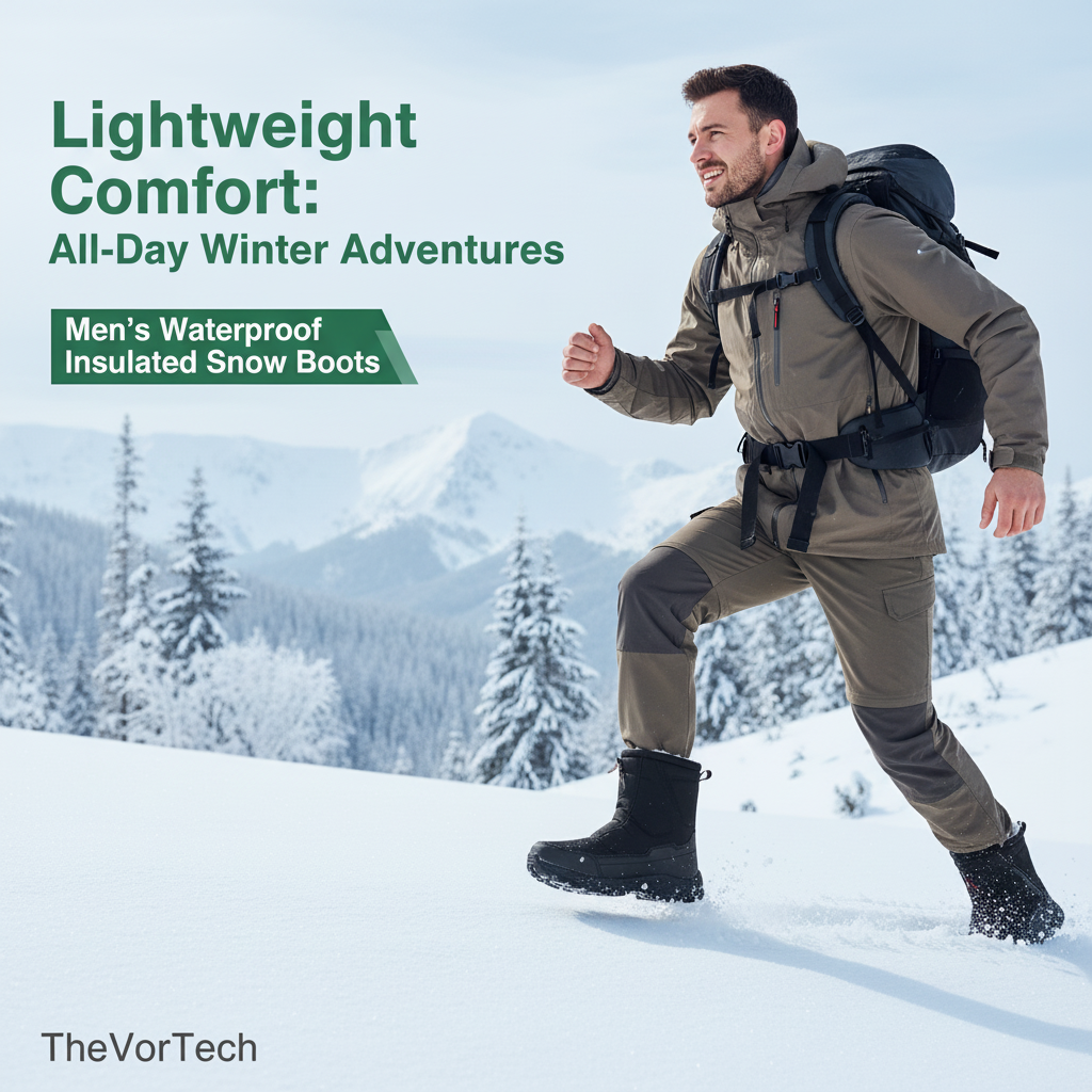 Men's Waterproof Insulated Snow Boots | Comfortable, Warm & Ideal for Outdoor Winter Activities