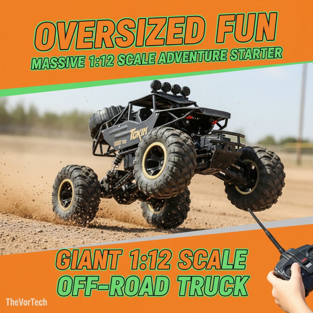1:12 Scale Remote Control Truck for Kids | Large 4WD Off Road RC Car