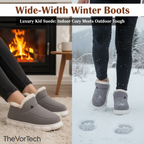 Women’s Extra-Wide 4E Winter Boots | Waterproof Kid Suede with Plush Thermal Lining and Anti-Skid Platform