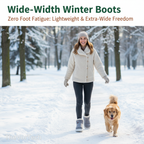 Women’s Extra-Wide 4E Winter Boots | Waterproof Kid Suede with Plush Thermal Lining and Anti-Skid Platform
