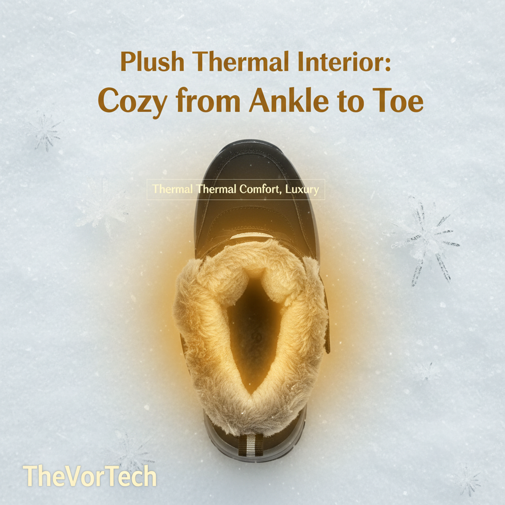 Women’s Waterproof Slip-On Snow Boots | Anti-Slip TPR Traction with Thermal Plush Lining and All-Terrain Wedge Support