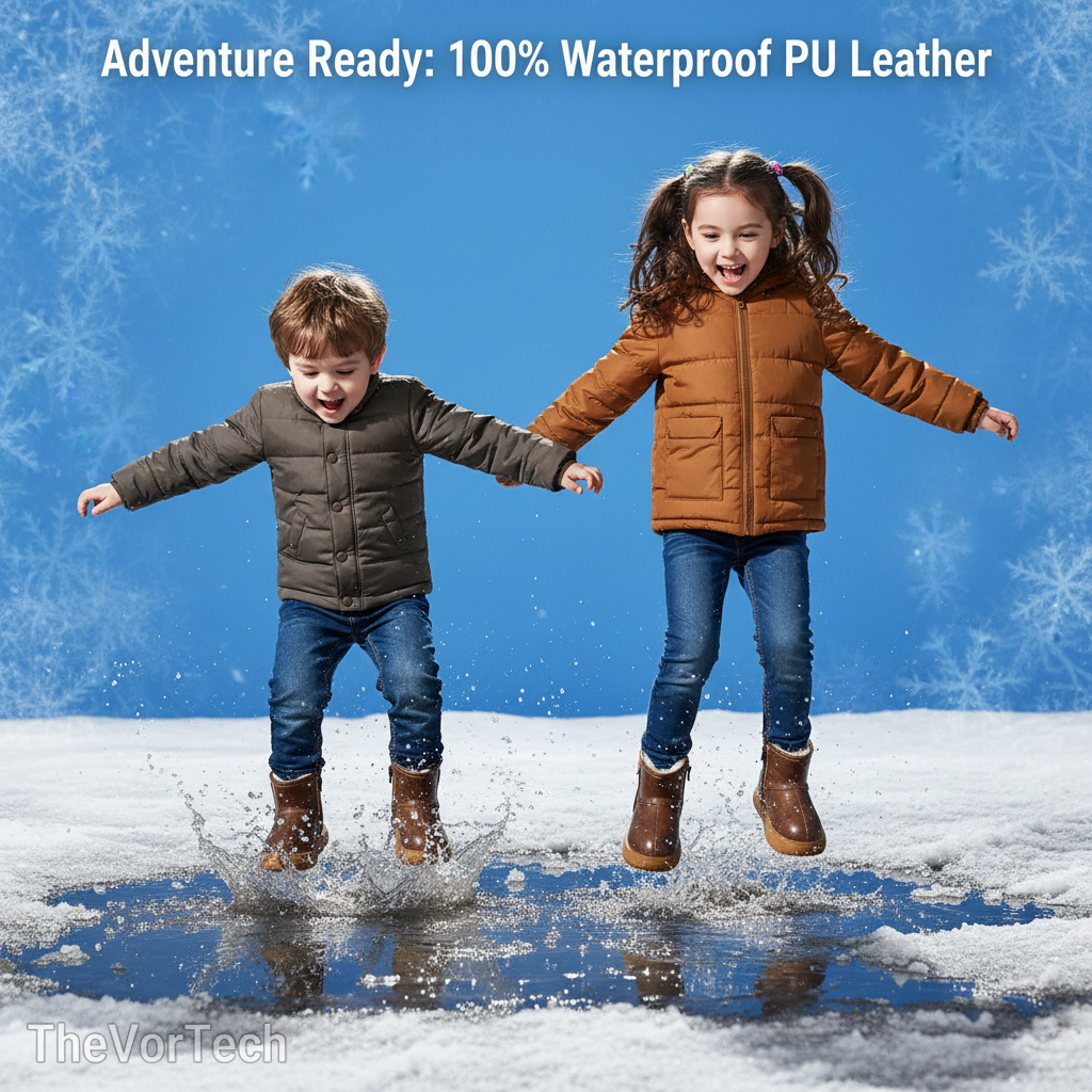 Kids’ Minimalist Waterproof Snow Boots | Ultra-Warm Thermal Plush Lining with Easy-Zip Closure and Anti-Slip EVA Sole