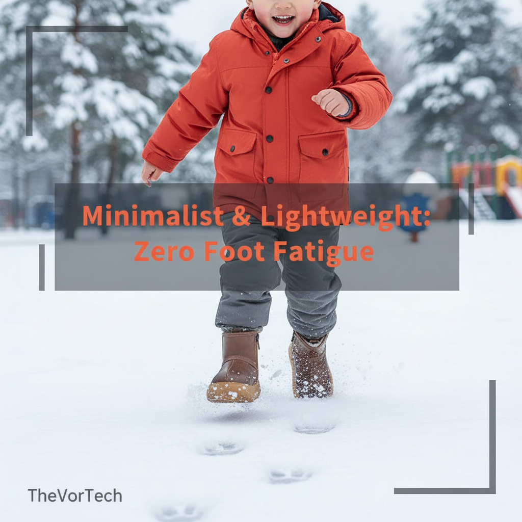Kids’ Minimalist Waterproof Snow Boots | Ultra-Warm Thermal Plush Lining with Easy-Zip Closure and Anti-Slip EVA Sole