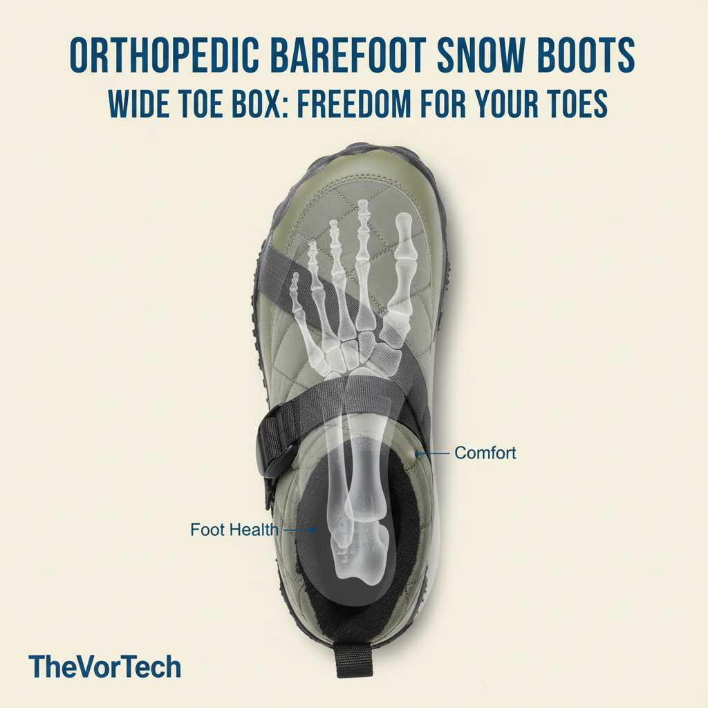 Orthopedic Snow Boots (Unisex)Unisex Orthopedic Barefoot Snow Boots | Zero-Drop Wide Toe Box with Arch Support and Plantar Fasciitis Relief