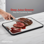 Titanium Cutting Board with Juice Grooves | Non-Absorbent Dual-Sided Surface, Odor-Free and Dishwasher Safe for Professional Hygiene