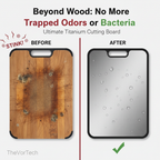 Titanium Cutting Board with Juice Grooves | Non-Absorbent Dual-Sided Surface, Odor-Free and Dishwasher Safe for Professional Hygiene