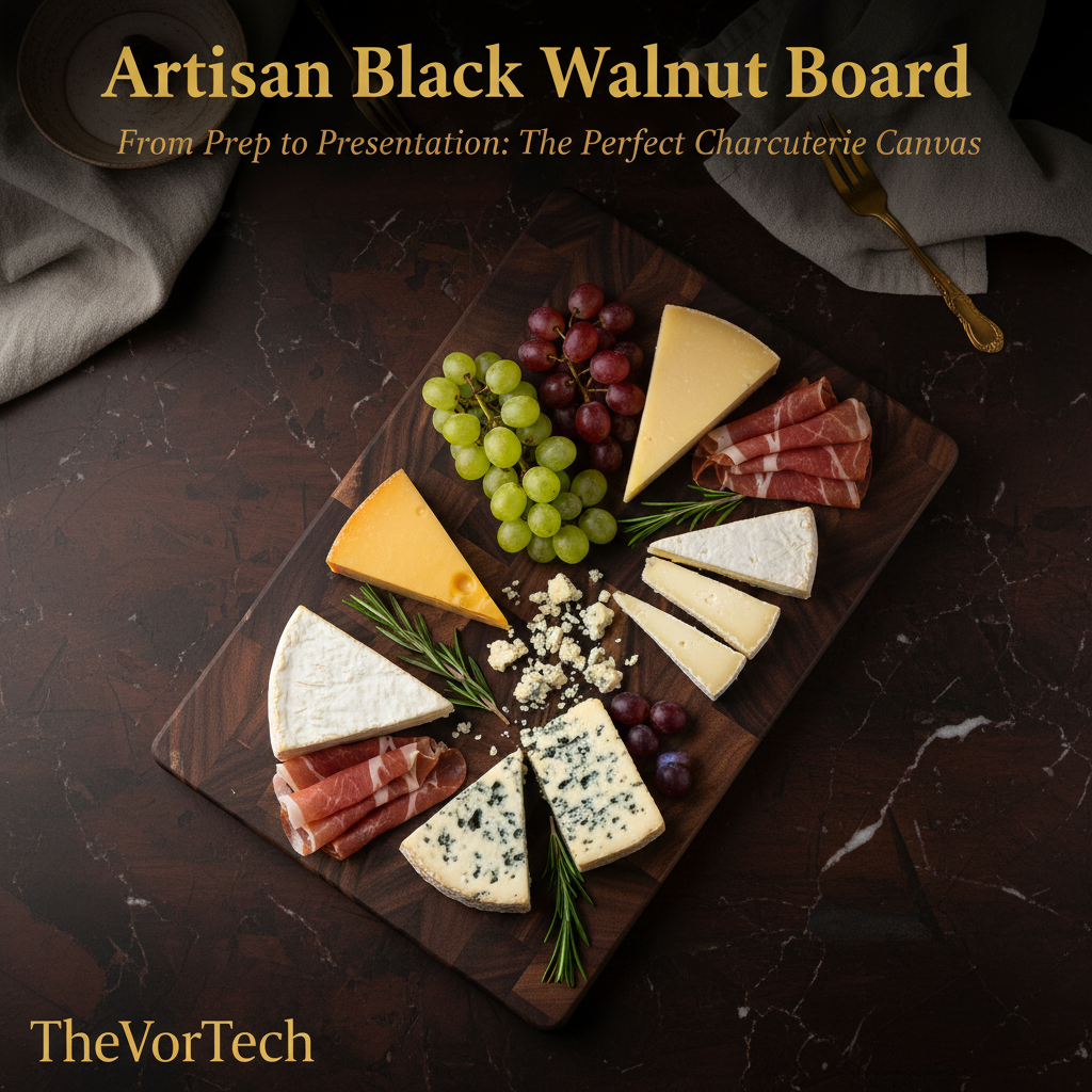 Handcrafted Black Walnut Cutting Board | Premium Knife-Friendly Hardboard for Professional Prep and Luxury Charcuterie Display