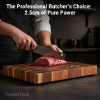 Professional End Grain Acacia Chopping Block | Self-Healing Heavy-Duty Butcher Block with Knife-Friendly Surface and Side Handles