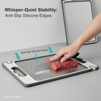 Dual-Sided Stainless Steel Cutting Board | Anti-Scratch Mesh Surface with Odor-Resistant Steel and Eco-Friendly Wheat Straw