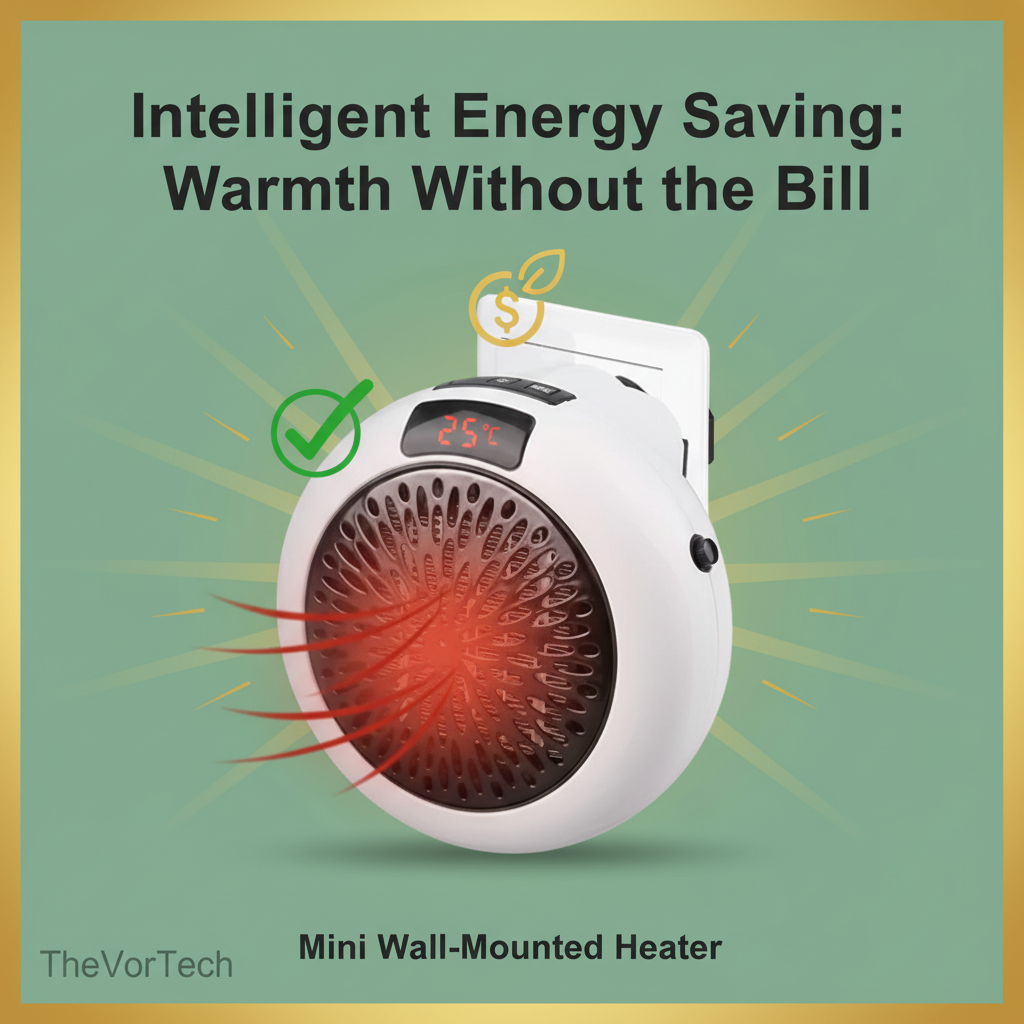 Mini Wall-Mounted Bathroom Heater | 3-Second Rapid PTC Ceramic Heat with Remote Control and Energy-Saving Timer