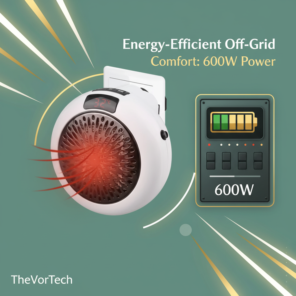 Mini RV Wall-Mounted Heater | Portable 3-Second Rapid Ceramic Heat with Remote Control and Energy-Efficient Silent Operation