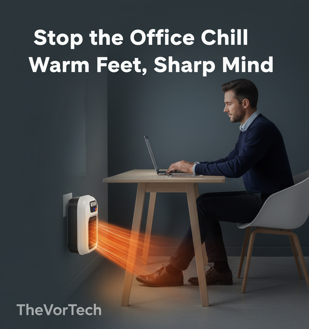 Portable Office Wall Heater | Space-Saving Silent Ceramic Heat with Remote Control and Intelligent Desktop Climate Control