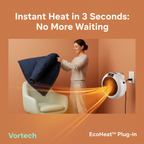 Low Energy Plug-In Wall Heater | 600W Eco-Friendly PTC Ceramic Space Warmer with Digital Thermostat & 12H Timer