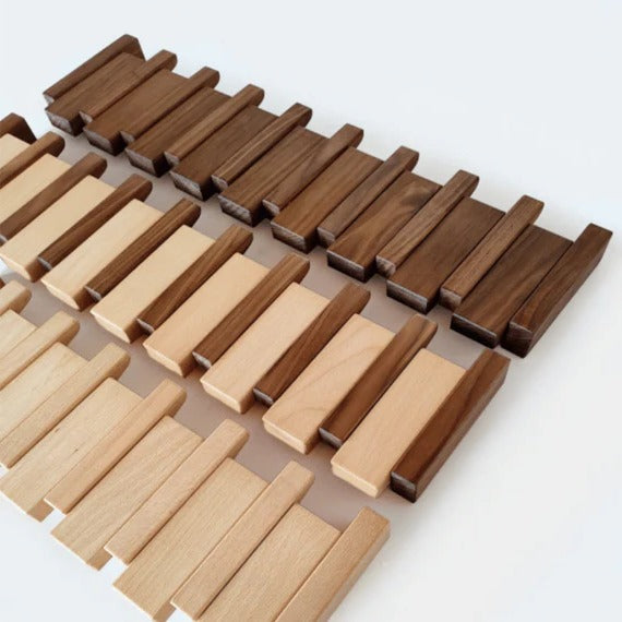 Handmade Wooden Coat Rack | Magnetic Folding Hooks, Durable Beech & Walnut Options for Entryway Storage