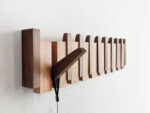 Handmade Wooden Coat Rack | Magnetic Folding Hooks, Durable Beech & Walnut Options for Entryway Storage