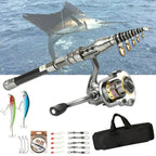 Carbon Fiber Telescopic Fishing Rod and Reel Combo - Lightweight Saltwater & Freshwater Fishing Gear for Anglers