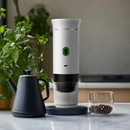 Portable Coffee Maker 3-in-1: Compact Espresso Machine with Built-in Grinder & Milk Frother for Home, Office, and Travel Use