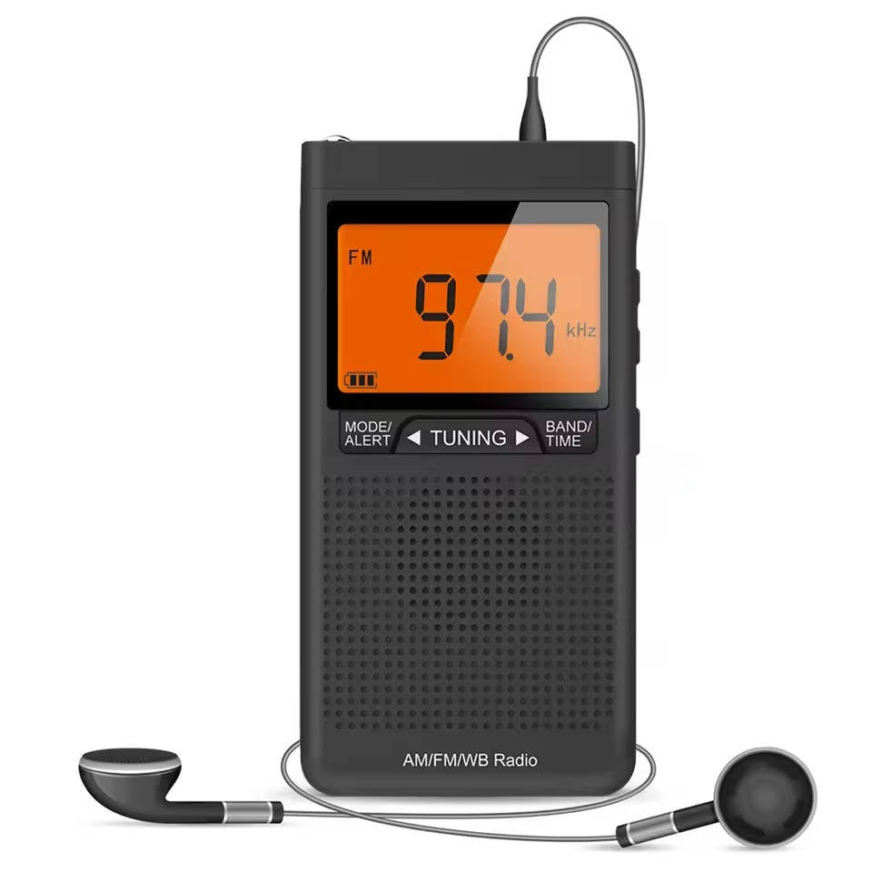 Portable AM FM Pocket Radio | Weather Alerts, Digital Tuning & Compact Design for Emergency Preparedness